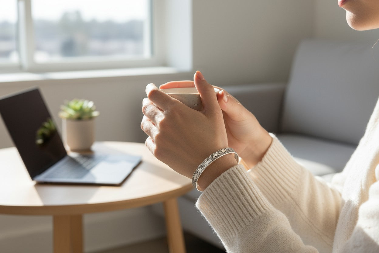 Wave Pattern Sterling Silver Cuff