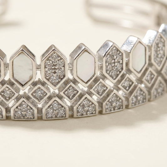 ZEVARAZ Sia Sheesh Mahal Open Cuff Bracelet