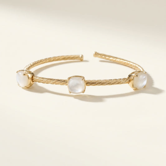 ZEVARAZ Nira Moonstone Silver Bracelet