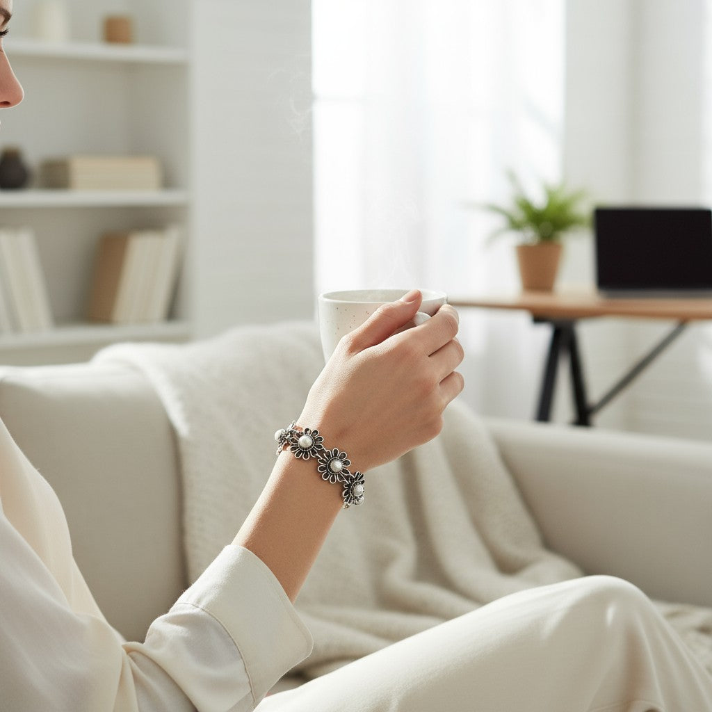 Daisy Chain Sterling Silver Bracelet