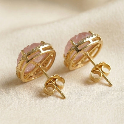 ZEVARAZ Ratna Gulabi Kamal Studs