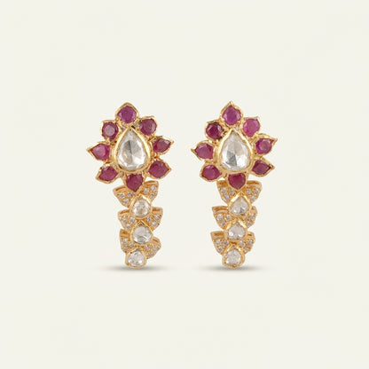 ZEVARAZ Aabha Gulnar Polki Jhumkas