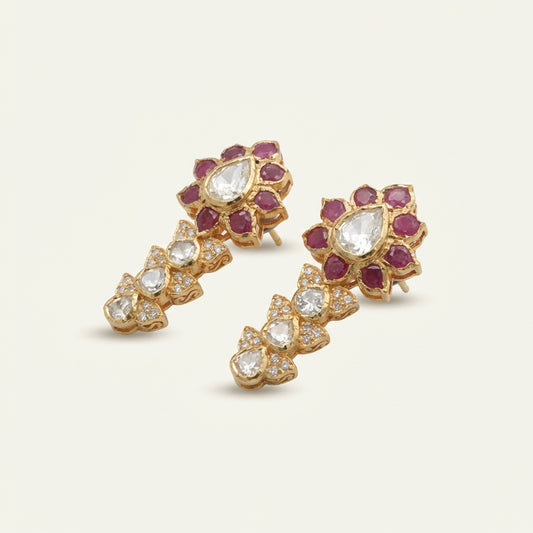 ZEVARAZ Aabha Gulnar Polki Jhumkas