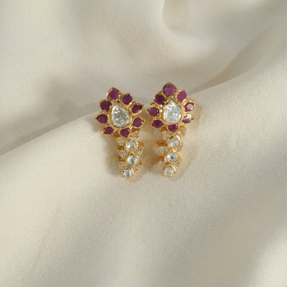 ZEVARAZ Aabha Gulnar Polki Jhumkas