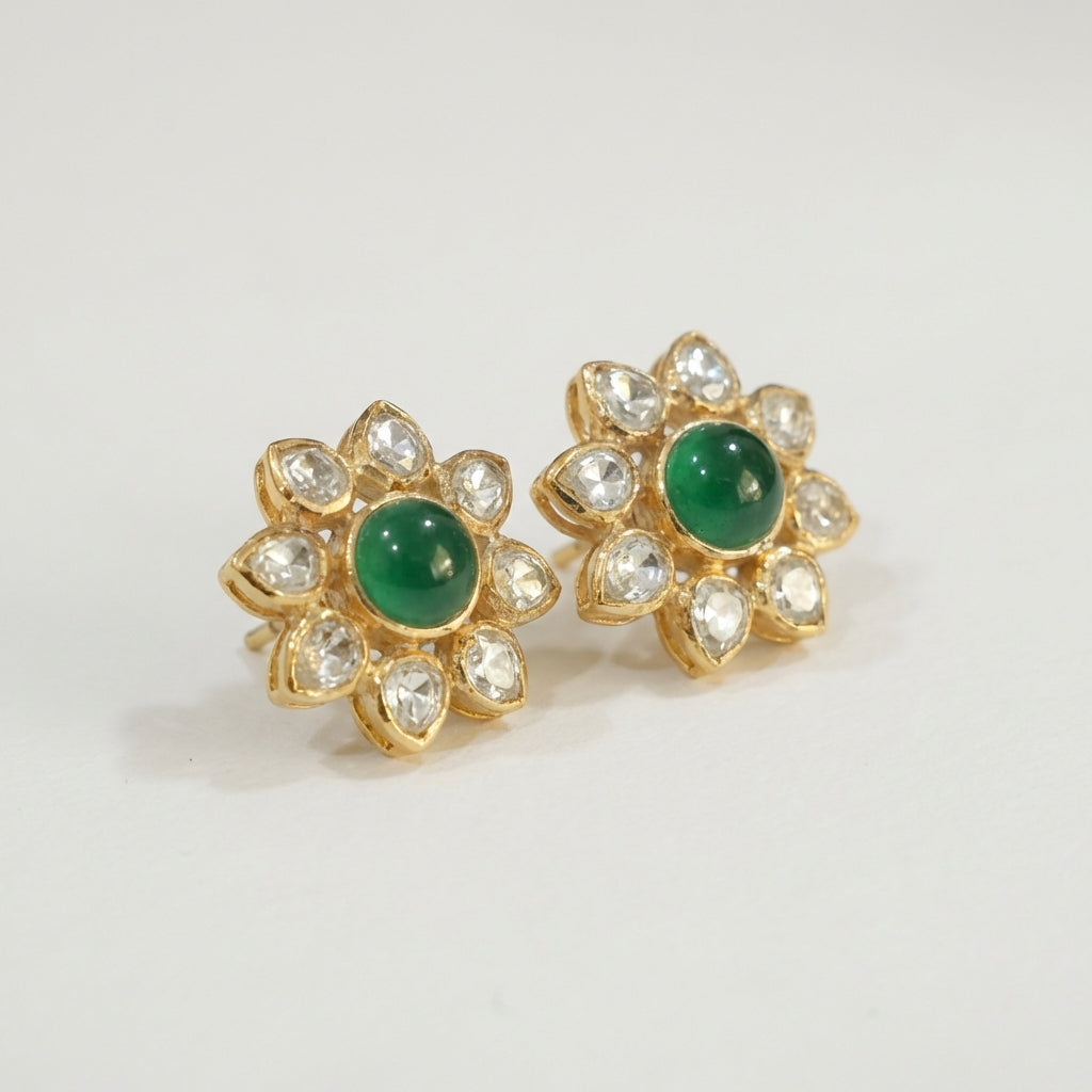 ZEVARAZ Aabha Kamal Kundan Earrings