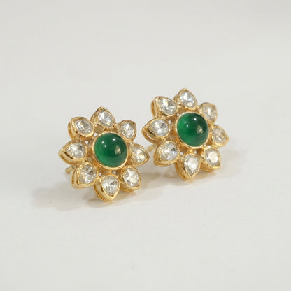 ZEVARAZ Aabha Kamal Kundan Earrings