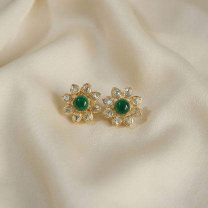 ZEVARAZ Aabha Kamal Kundan Earrings