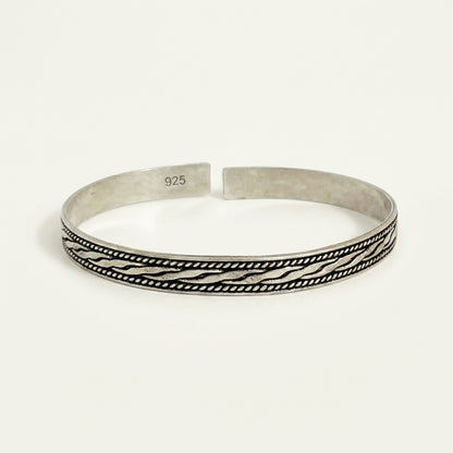 ZEVARAZ Kala Rekha Oxidised Silver Bracelet