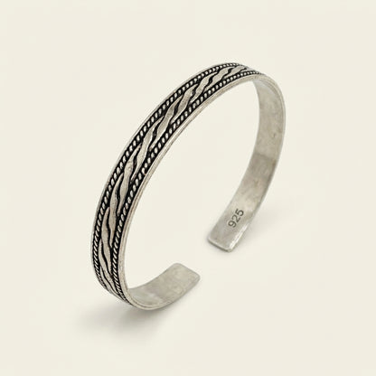ZEVARAZ Kala Rekha Oxidised Silver Bracelet