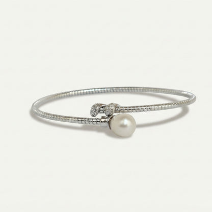 ZEVARAZ Nira Pearl Serpentine Silver Bracelet