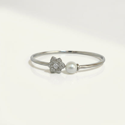 ZEVARAZ Nira Pearl & Silver Bracelet