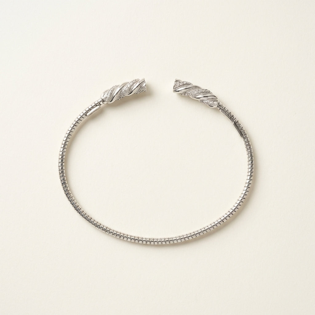 ZEVARAZ Nira Twisted Silver Bracelet