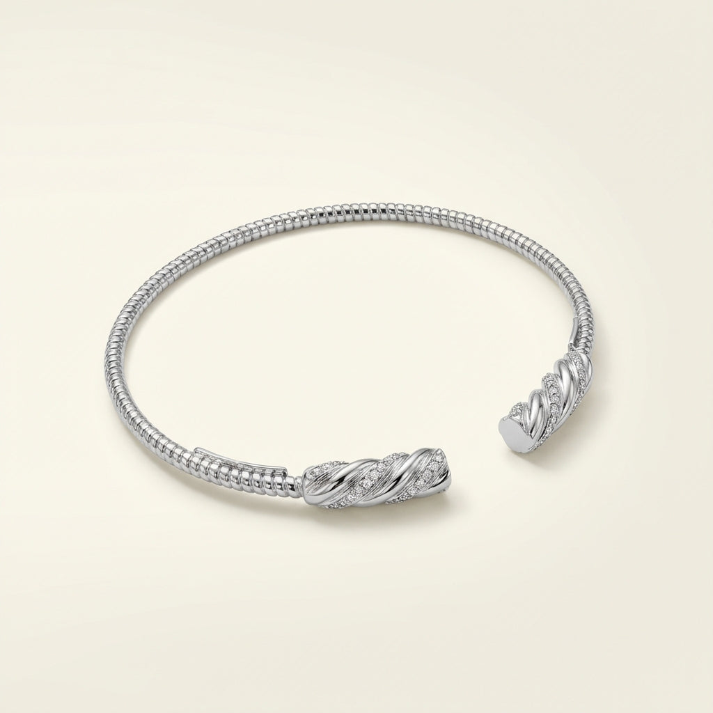 ZEVARAZ Nira Twisted Silver Bracelet