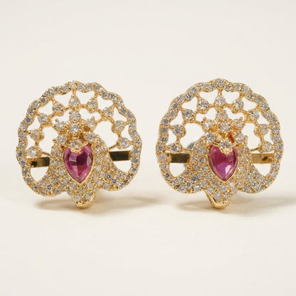 ZEVARAZ Ratna Mayur Pankh Studs