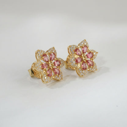 ZEVARAZ Ratna Ruby Pushpa Studs