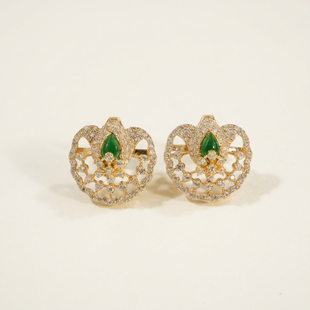 ZEVARAZ Ratna Mayur Pankh Studs