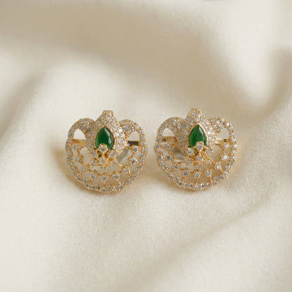 ZEVARAZ Ratna Mayur Pankh Studs
