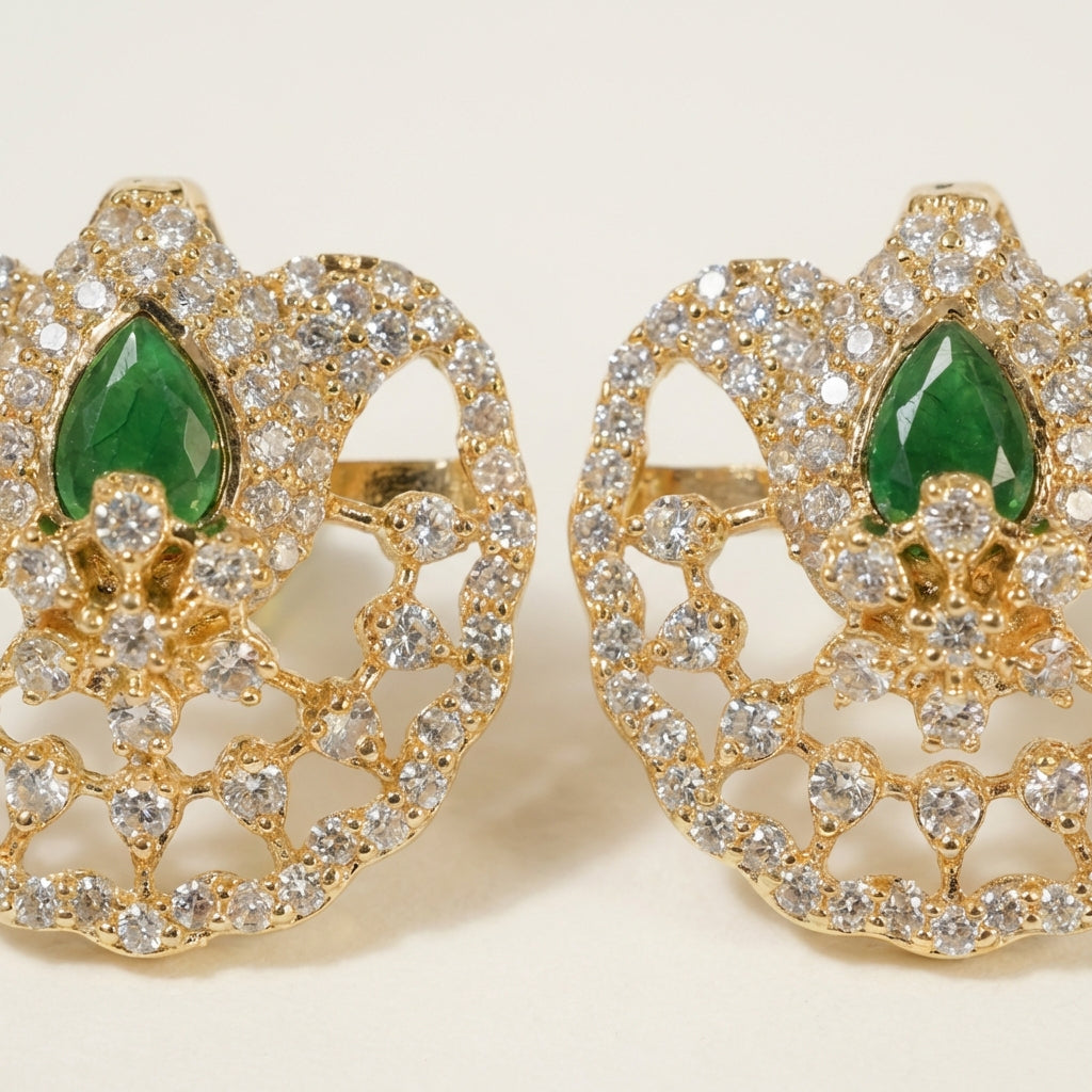 ZEVARAZ Ratna Mayur Pankh Studs