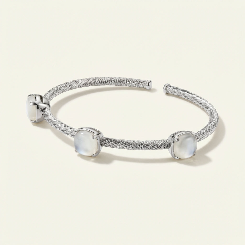 ZEVARAZ Sia Moonstone Silver Bracelet