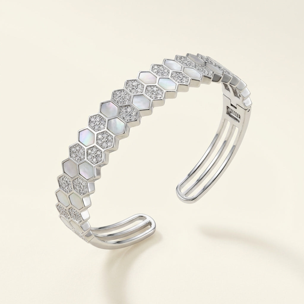 ZEVARAZ Sia Sheesh Mahal Open Cuff Bracelet
