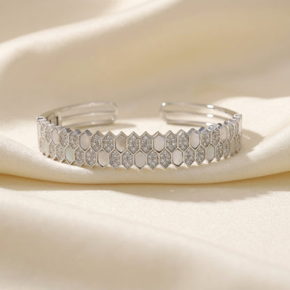 ZEVARAZ Sia Sheesh Mahal Open Cuff Bracelet