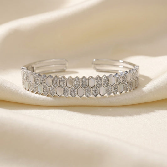 ZEVARAZ Sia Sheesh Mahal Open Cuff Bracelet