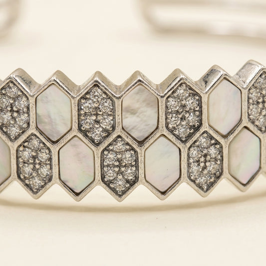 ZEVARAZ Sia Sheesh Mahal Open Cuff Bracelet