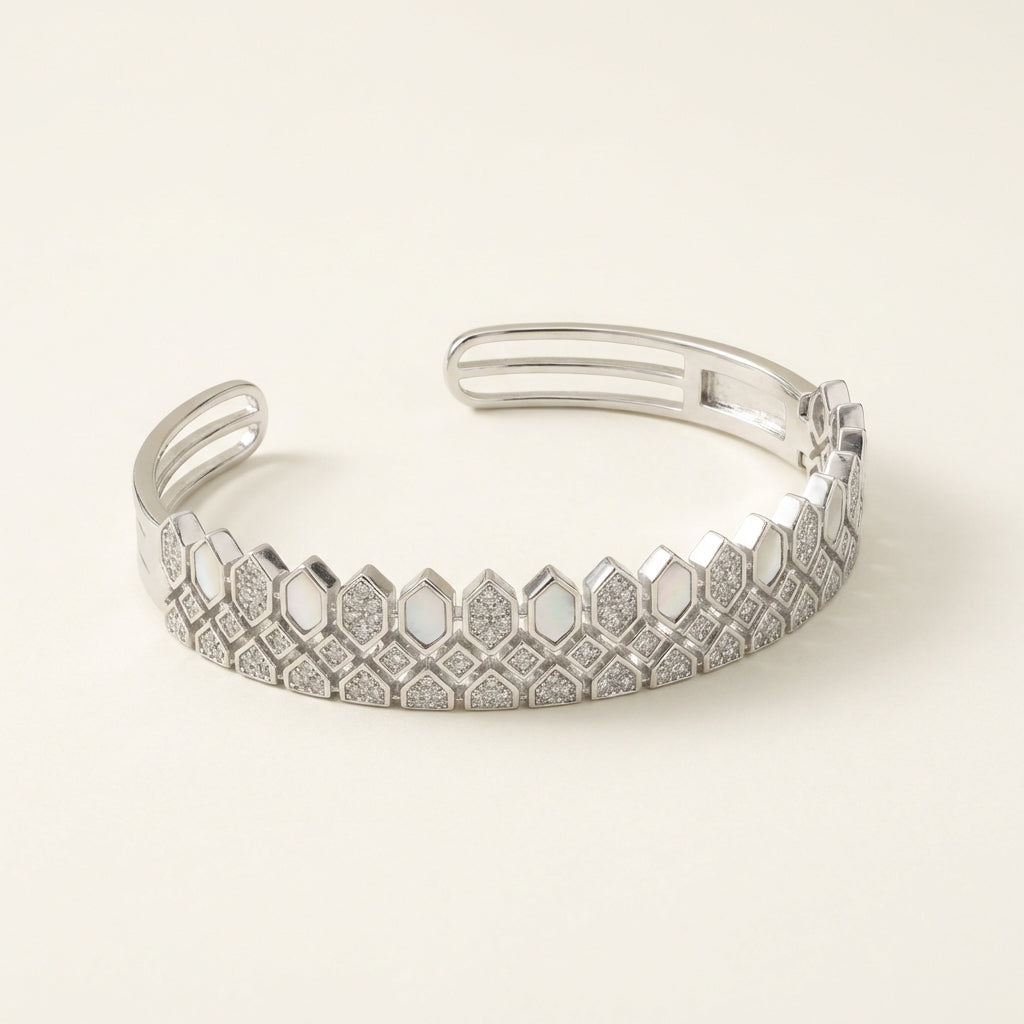 ZEVARAZ Sia Sheesh Mahal Open Cuff Bracelet