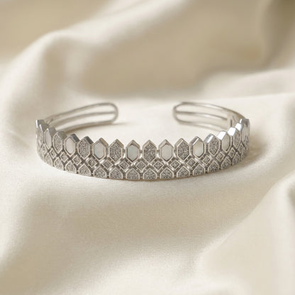 ZEVARAZ Sia Sheesh Mahal Open Cuff Bracelet
