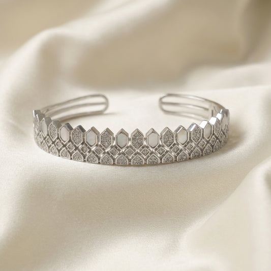 ZEVARAZ Sia Sheesh Mahal Open Cuff Bracelet