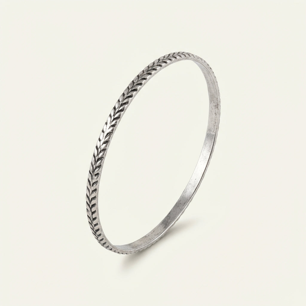 ZEVARAZ Kala Rekha Silver Bangle