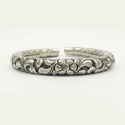 ZEVARAZ Kala Chittai Oxidised Silver Bangle - Zevaraz