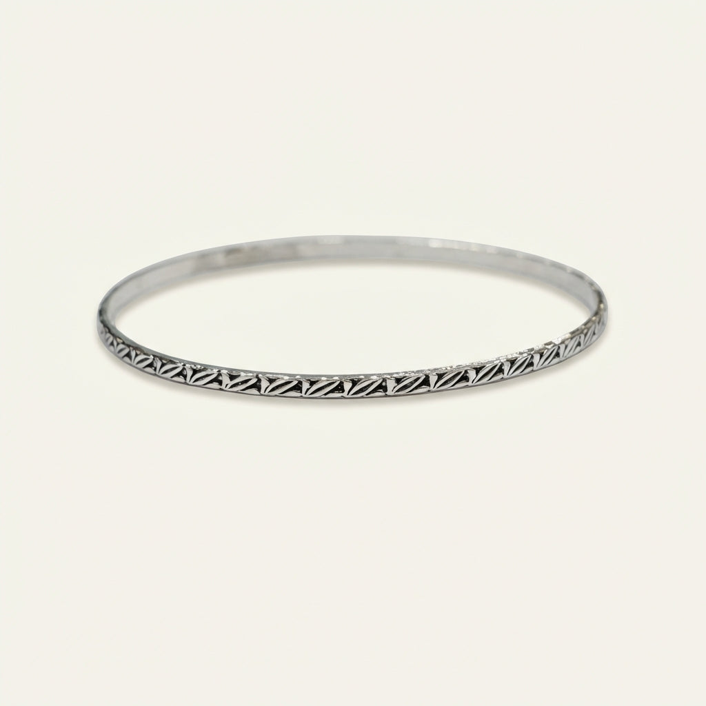 ZEVARAZ Kala Rekha Silver Bangle