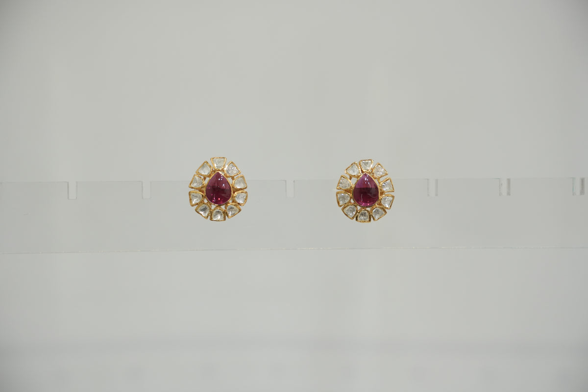 ZEVARAZ Aabha Kanti Studs photographed on a plain studio surface