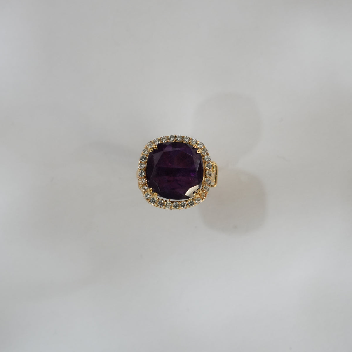 Studio photograph of the ZEVARAZ Ratna Jamuni Chand Silver Ring