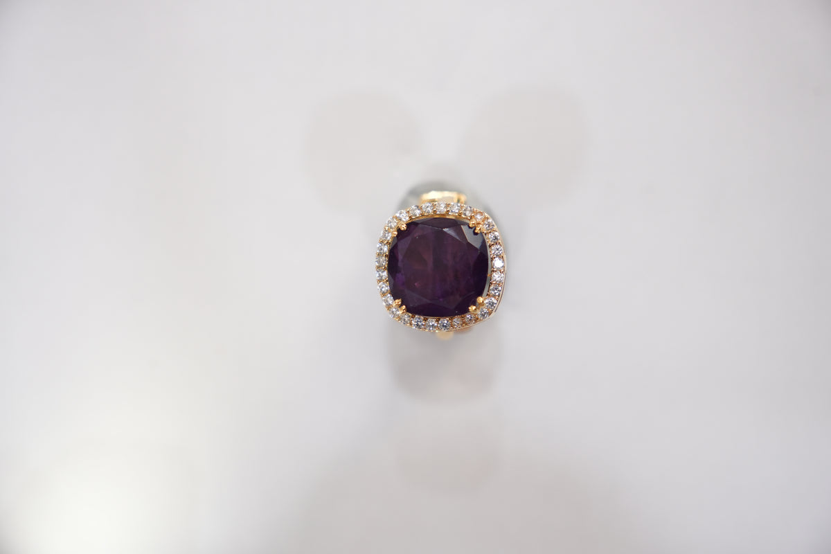Studio photograph of the ZEVARAZ Ratna Jamuni Chand Silver Ring on a neutral backdrop