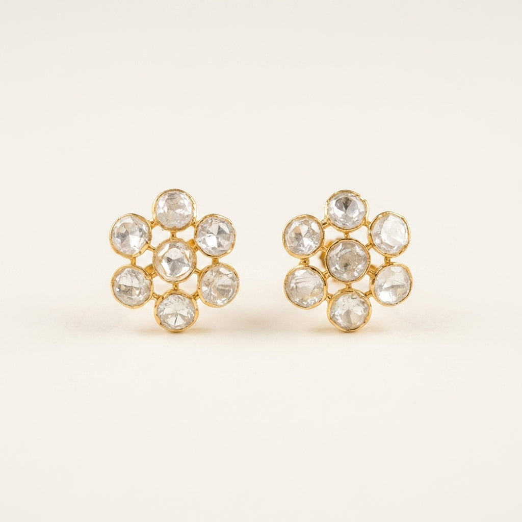 ZEVARAZ Aabha Jyoti Studs, front catalog view