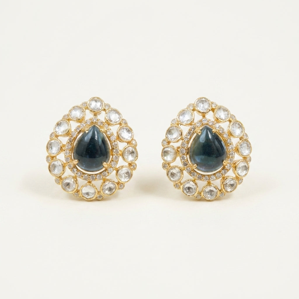 ZEVARAZ Aabha Gagan Studs, front catalog view