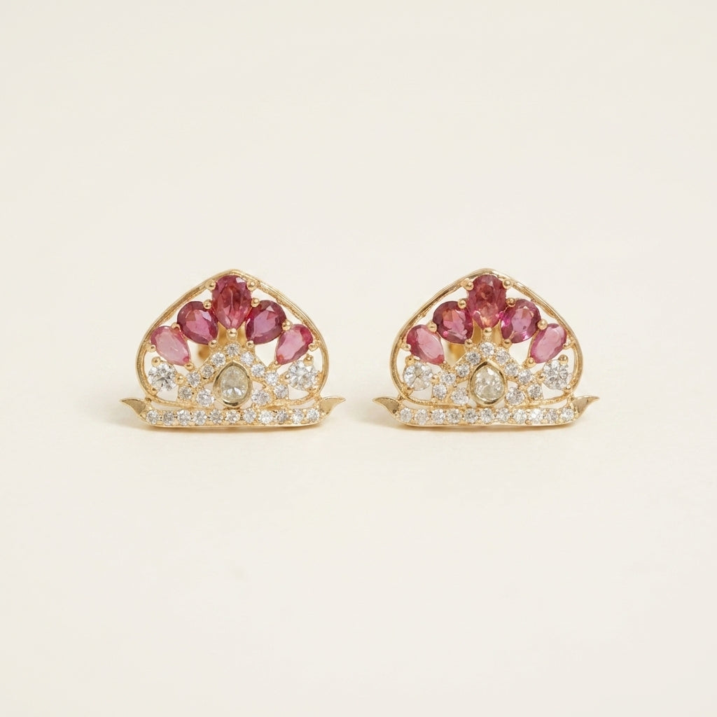 ZEVARAZ Ratna Nita Studs, front catalog view of the pair