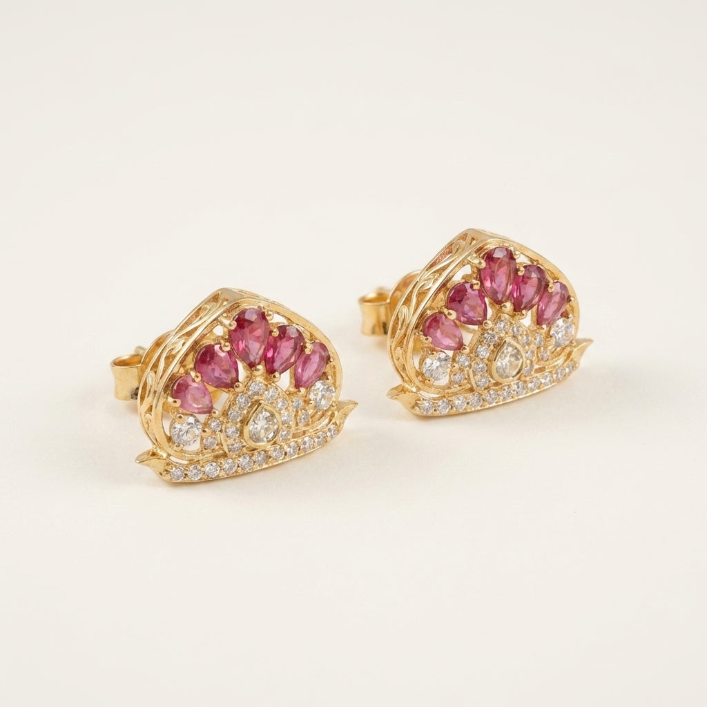 ZEVARAZ Ratna Nita Studs, angled view showing the arch profile