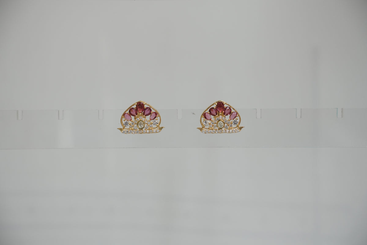 ZEVARAZ Ratna Nita Studs shown to scale on a plain backdrop