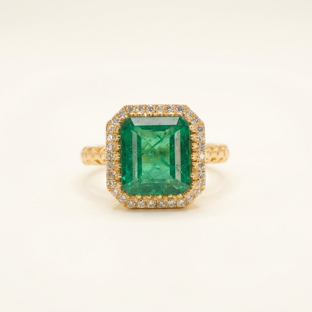 Front catalog view of the ZEVARAZ Ratna Panna Mahal Silver Ring